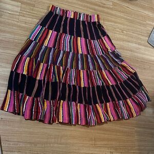 Carole Little Multicolor Striped A-Line Skirt
